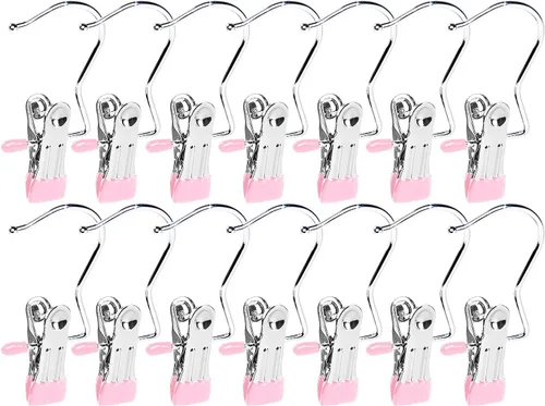 Vista 12 de Paquete de 30 ganchos organizadores de leggings para armario, soporte para botas, clips para colgar, perchas multifuncionales portátiles de un solo