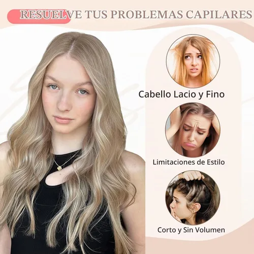Vista 5 de Fliace Clip in Hair Extensions, 6 PCS Natural & Blends Well Hair Extensions, Long Wavy Hairpieces(20inch, 6pcs, Light Blonde)
