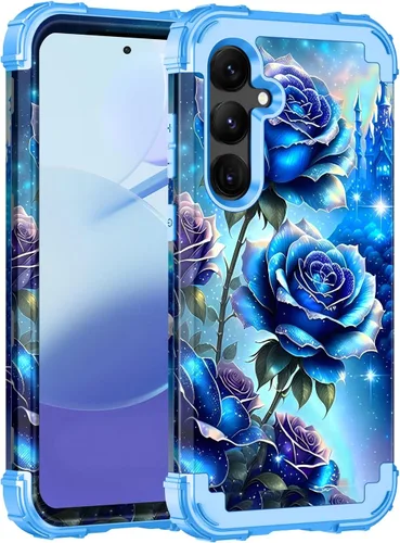 Vista 56 de Miqala Funda para Galaxy S24 5G, brilla en la oscuridad, tres capas, resistente, a prueba de golpes, protección completa, parachoques de plástico