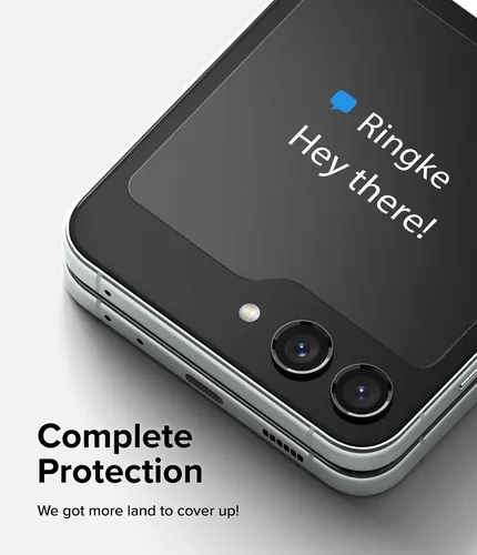 Vista 3 de Ringke Protector de pantalla de vidrio templado compatible con Samsung Galaxy Z Flip 5 para pantalla exterior, protector de pantalla de vidrio