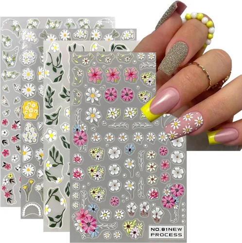 Vista 36 de 30 hojas de calcomanías de uñas para el día de San Valentín, diseño de flores, corazón, pastel de frutas, serie de labios rojos, suministros de arte