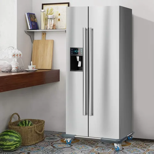 Vista 7 de SPACECARE Soporte para Mini Nevera Mueble Carretilla Móvil con 4 Ruedas con Seguro - Base Ajustable Soporte para Refrigerador Lavadora Carrito Móvil