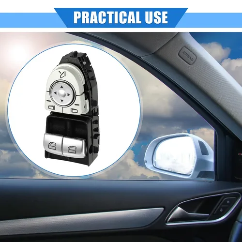 Vista 2 de Interruptor de control de ventana compatible con Mercedes-Benz Vito W447 2015-2018, plástico duradero negro