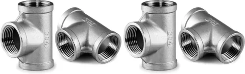 Vista 2 de Beduan - 2 piezas de acero inoxidable de 1 pulgada Tee hembra NPT T en forma de 3 vías de montaje de tubería Acero inoxidable 304