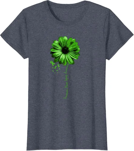 Vista 41 de Camiseta de conciencia de lesiones cerebrales traumáticas con cinta verde guerrero, Negro, S