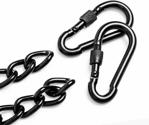 Vista 2 de Cadena para silla colgante, cadena para saco de boxeo con dos mosquetones, paquete de 2