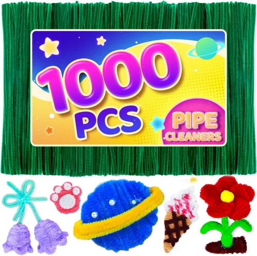 Vista 25 de Eppingwin 200 limpiapipas, limpiadores de pipas con purpurina, suministros de manualidades, tallos de felpilla de 10 colores para proyectos