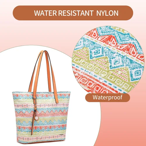 Vista 2 de Bolso tote de piel sintética suave para mujer con compartimento grande con cremallera