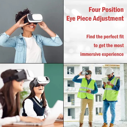 Vista 4 de Visor de realidad virtual para juegos móviles, películas y realidad aumentada para Android y iPhones de 3.5 a 6 pulgadas Correas y lentes