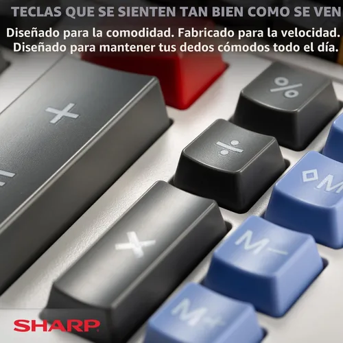 Vista 6 de Sharp EL-1197PIII Calculadora de impresión a color de alta resistencia con reloj y calendario