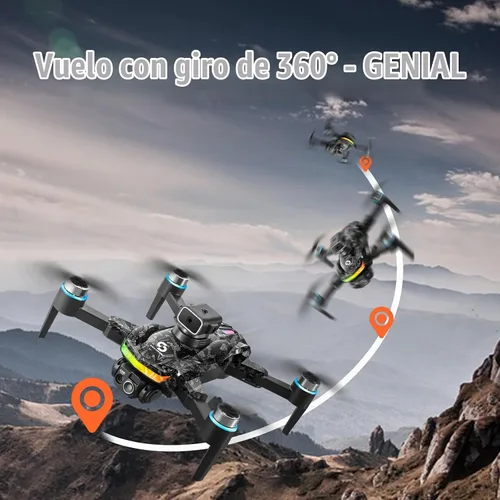 Vista 4 de Control remoto con pantalla Drone con cámara para adultos, 1080P RC Drone con luces intermitentes, FPV inteligente para evitar obstáculos