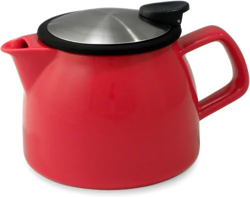 Vista 7 de FORLIFE Bell - Tetera de cerámica con infusor de cesta, 16 onzas/15.9 fl oz, grafito negro
