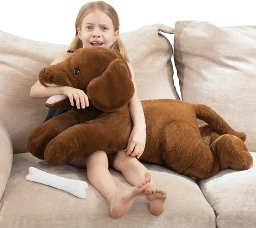 Vista 13 de MorisMos German Shepherd Stuffed Animal, 32 Inch Giant Stuffed Dog Plush Pastor alemán