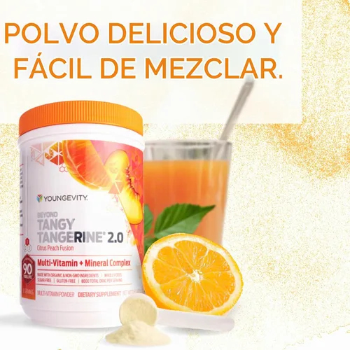 Vista 5 de Youngevity Beyond Tangy Tangerine 2.0 Citrus Peach Multivitamin, paquete de 2