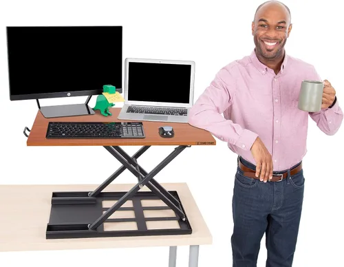 Vista 6 de Stand Steady X-Elite Pro - Convertidor de escritorio de pie Convierte instantáneamente cualquier escritorio en un escritorio de pie Escritorio