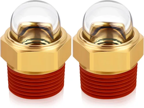 Vista 8 de Boltigen Cristal de visión de repuesto para compresor de aire, visor de aceite de 1 pulgada con cúpula transparente, enchufe de visión de nivel