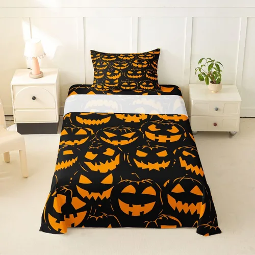 Vista 50 de Feelyou Cat Bed Sheets Set Twin Size Halloween Themed Bed Set Trick or Treat Deep Pocket Fitted Sheet Scaredy Cat Breathable Soft Lightweight