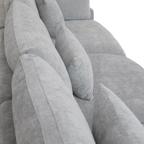 Vista 8 de Sofá seccional modular extragrande, fundas de cojín de sofá en forma de L de 154 pulgadas, fundas de sofá seccional de lino extraprofundas y Gris