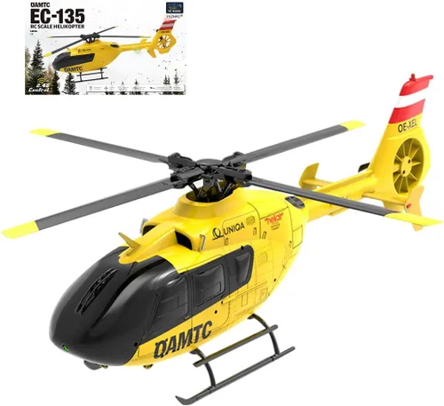 Vista 10 de Helicóptero sin escobillas RC, EC-135 1/36 2.4G 6CH Conducción directa 3D/6G modelo de helicóptero (versión RTF)