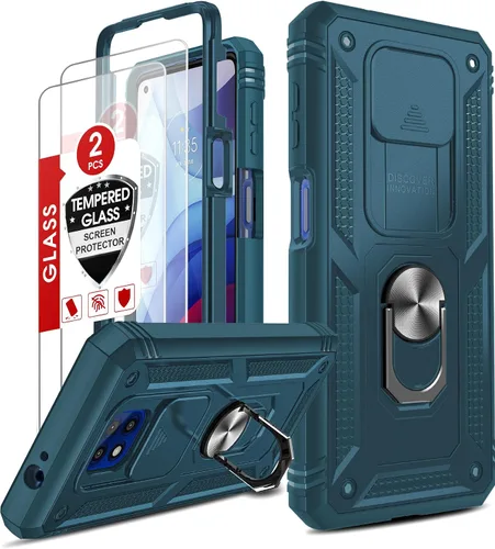Vista 18 de LeYi Funda para Moto G Stylus 5G 2022: [No compatible con la versión 4G] Funda para Moto G Stylus 2022 con protector de pantalla de vidrio templado