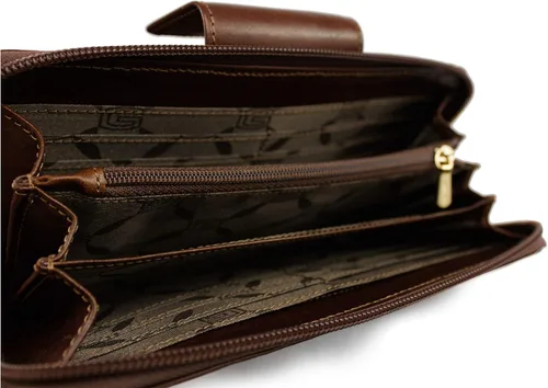 Vista 2 de GIUDI Cartera de mujer grande cuero, Marrón, Cartera grande