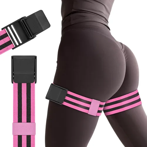 Vista 9 de Booty Bands, Blood Flow Restriction Bands for Women/Men, Adjustable BFR Training Bands for Glutes & Hip Building, Occlusion Resistance Bands