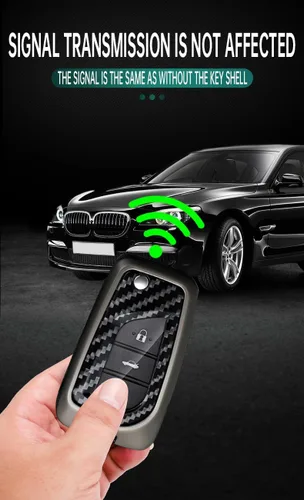 Vista 9 de ontto Funda para llave de automóvil compatible con llavero plegable Toyota, soporte de metal con patrón de carbono para Fortuner Tundra Camry RAV4