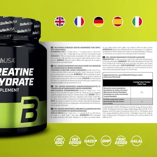 Vista 4 de Monohidrato de creatina 100% - 0.661 libras (parte) - Biotech