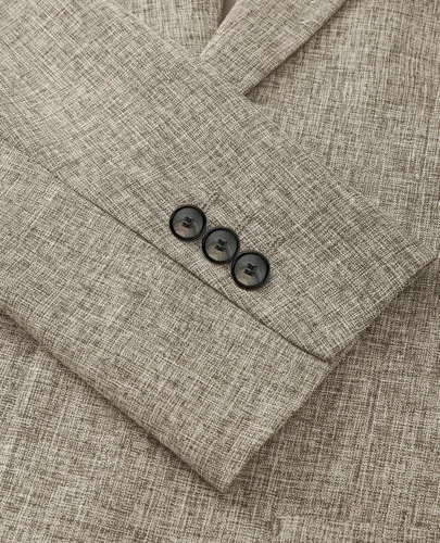 Vista 2 de Blazer casual para hombre, chaqueta de lino ajustada, chaquetas de traje para hombre, blazer casual, abrigo deportivo, trajes de lino