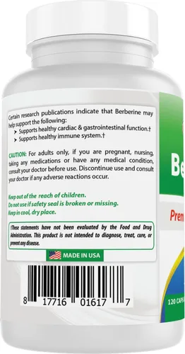 Vista 7 de Best Naturals Berberina 500mg 120 cápsulas – Apoya la función inmunológica, cardiovascular y gastrointestinal (120 unidades (paquete de 1))