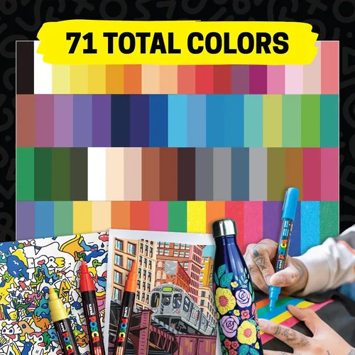Vista 17 de uni Posca Rotulador de pintura - punta media - juego de 15 (PC-5M15C), surtido