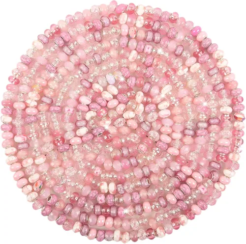 Vista 10 de 60 Piezas Cuentas Espaciadoras de Agujero Grande Cuentas Negras Surtidas Europeas para Manualidades Cuentas Grandes de Agujero Grande Lampwork