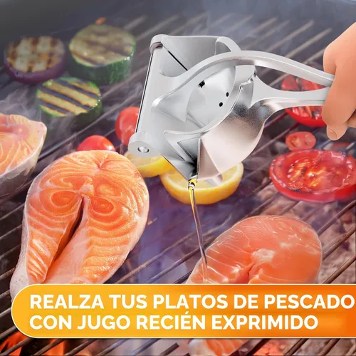 Vista 8 de Exprimidor manual de prensa manual, 0,6 L, mango ergonómico, aleación de aluminio Exprimidor de mano resistente con boquilla de vertido; sin Negro