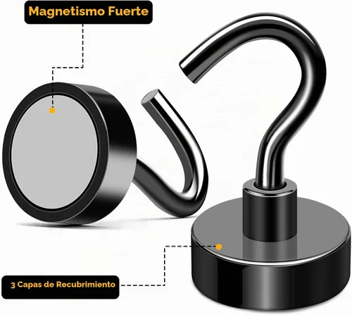 Vista 5 de TRYMAG Ganchos magnéticos para cabinas de cruceros, 30 libras +, paquete de Negro
