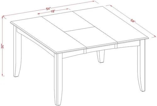 Vista 7 de East West Furniture PFPO5-SBR-C - Juego de mesa de cocina de 5 piezas para 4 personas, incluye una mesa de comedor cuadrada con hojas de mariposa