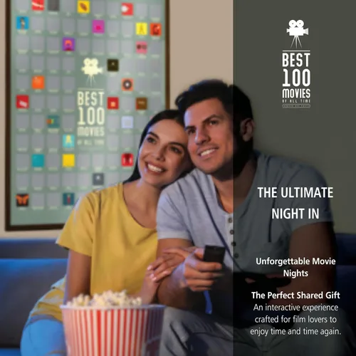 Vista 2 de Póster de 100 mejores películas para rascar de Travel Revealer - La mejor lista de películas de todos los tiempos. Póster de película minimalista