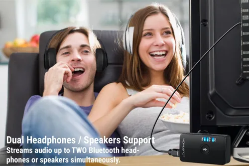Vista 4 de Transmisor Bluetooth para audio de TV - Adaptador óptico Bluetooth 5.0 de baja latencia - Sin sincronización de labios - Digital Dual Stream Toslink