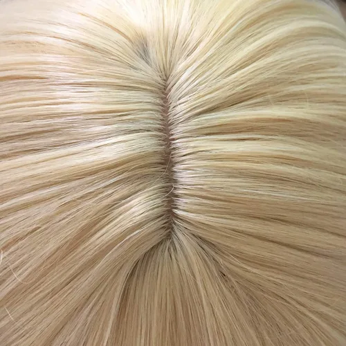 Vista 3 de ColorGround Peluca de cosplay rubia y 2 bollos desmontables con clips