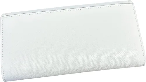 Vista 3 de Michael Kors Jet Set Mimi - Cartera Continental de cuero con solapa grande, Blanco óptico, Cartera con solapa