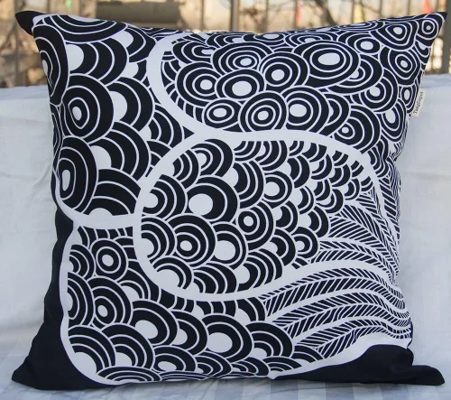 Vista 14 de TangDepot - Fundas de almohada decorativas 100% de algodón con estampado floral, fundas de almohada hechas a mano - (12 x 12 pulgadas, Negro Claro)