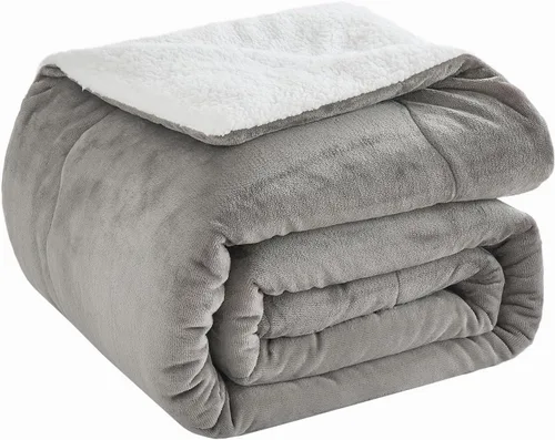 Vista 9 de CHOSHOME Manta de forro polar Sherpa - Manta gruesa y cálida para invierno, manta de felpa suave y mullida para cama, sofá y viajes