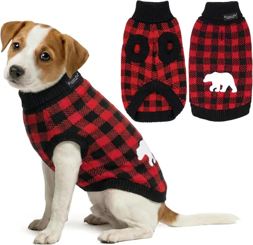 Vista 33 de Parisian Pet Suéteres de Navidad para Perros - Tipo Pullover, Suéter Azul para Perro con Cuello de Tortuga - Suéter Grueso de Punto Trenzado