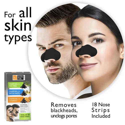 Vista 6 de Global Beauty Care Paquete variado de tiras nasales para eliminación de puntos negros, tiras de poros de limpieza profunda, desatascan los poros
