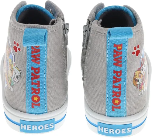 Vista 4 de Paw Patrol Tenis de lona Hi-Top para niños, tenis de lona con protección en los dedos, tallas de niños pequeños a niños pequeños