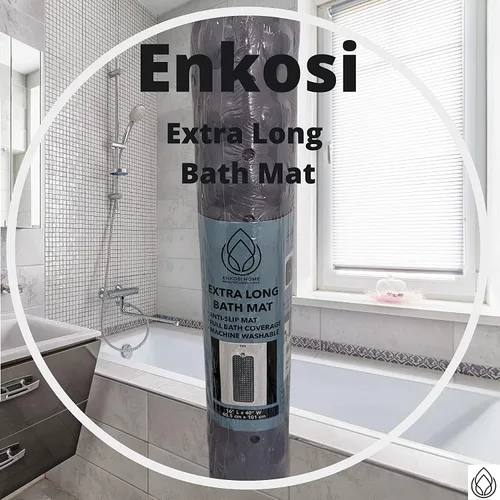 Vista 4 de ENKOSI Tapete de baño Paquete de 2 tapetes grandes antideslizantes para bañera y ducha Tapetes de baño extralargos de 40 x 16 pulgadas