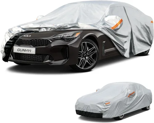 Vista 76 de GUNHYI - Funda de automóvil de 6 capas para Tesla Model 3 (2017-2025), impermeable para todo tipo de clima, protección UV contra la nieve, el sol