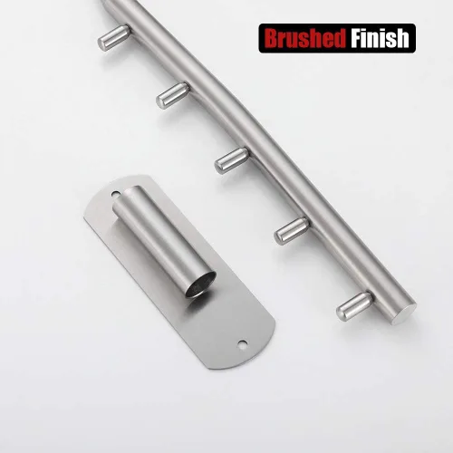 Vista 7 de JQK - Percha plegable para colgar en la pared, gancho de acero inoxidable con soporte para brazo oscilante, sistema colgante de ropa, organizador