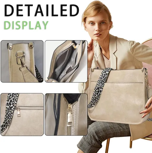 Vista 3 de Crossbody Bags for Women Vegan Leather Hobo Purses Shoulder Handbags for with Wide Adjustable Strap Wallet