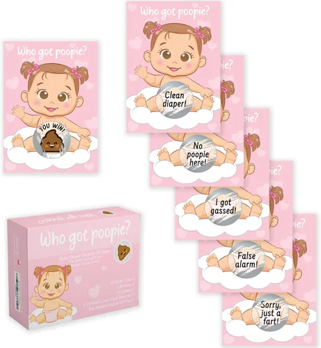 Vista 15 de Party Hearty Deliciosa diversión para baby shower – 50 divertidos arañazos de Poopie – Ideal para todos los géneros 50 tarjetas, divertida