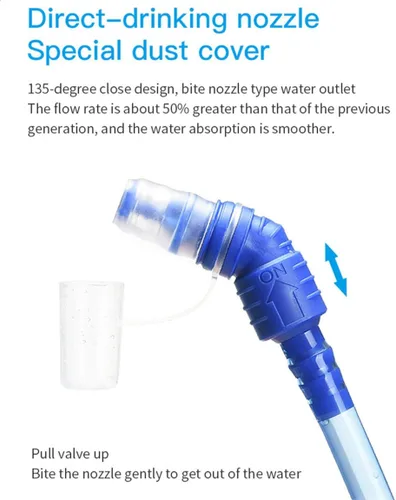 Vista 4 de AONIJIE Bolsa de agua plegable de hidratación a prueba de fugas, depósito de agua para senderismo, mochilero, correr, ciclismo (1.5L-PEVA)